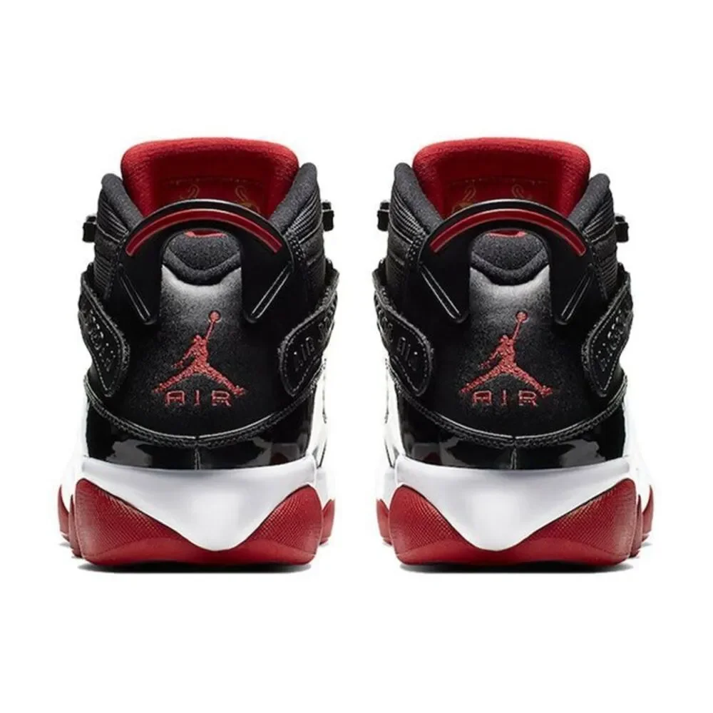 Nike Air Jordan 6 Rings Black Red Bred Basketball Shoes 322992-062 Men's 8.5